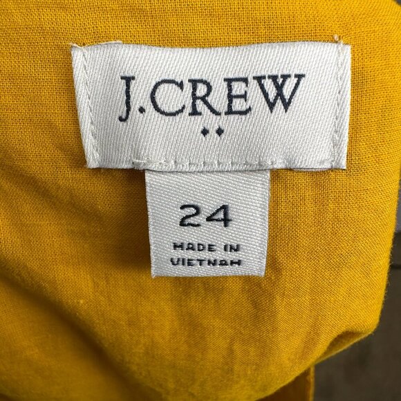 NWOT J Crew Eyelet Button Front Short Sleeves Peplum Yellow Top Size 3X - Picture 7 of 12